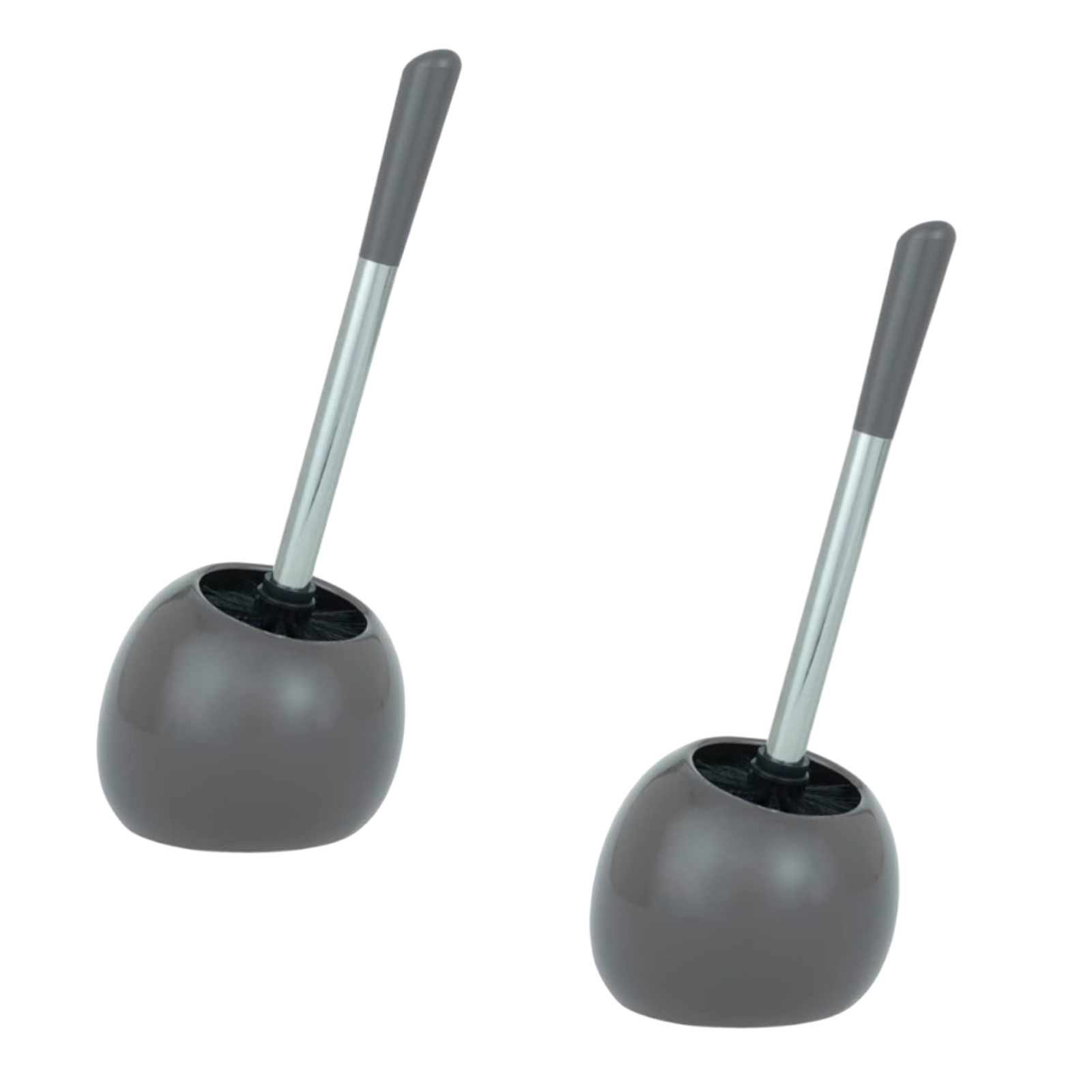 2pk Wenko Ceramic Grey Toilet Brush Scrubber And Holder