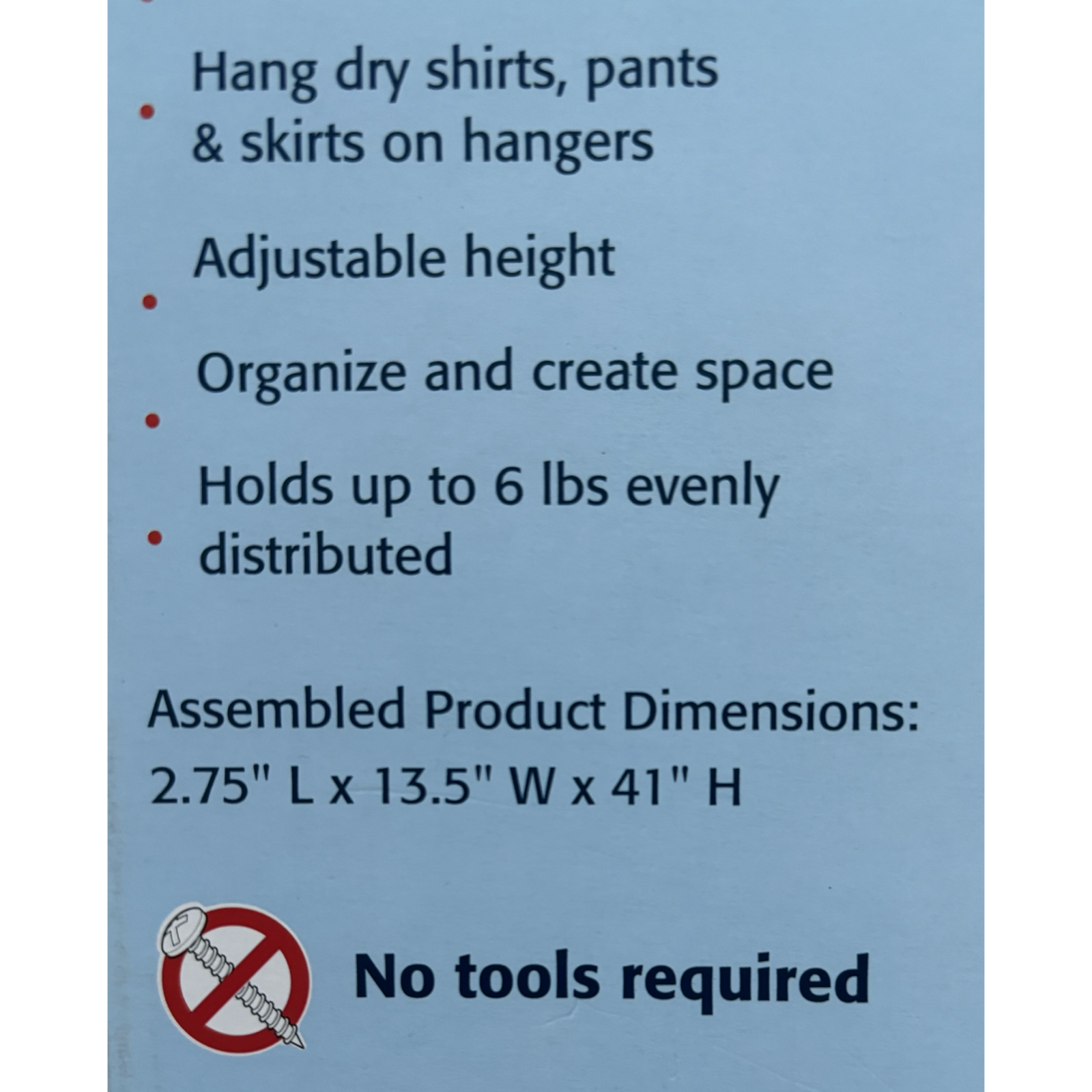 ONZ Magnetic Laundry Valet For Hanging Clothes - No Tools Required