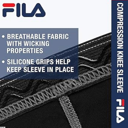FILA Lightweight  Compression Knee Sleeve - Anti-Odor & 4 Way Stretch
