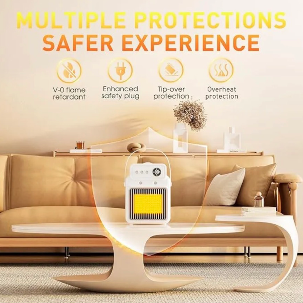 3 in 1 Space Heater with Humidifier & Fan - Heats up to 200Sq ft.