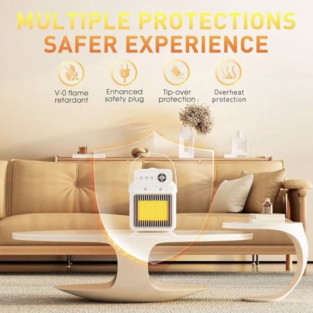 3 in 1 Space Heater with Humidifier & Fan - Heats up to 200Sq ft.