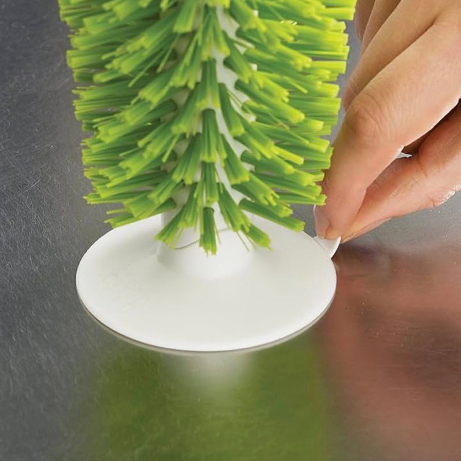 Glass Cleaning Brush w/ Suction Cup - Easily Clean Wine Glasses, Goblets & More