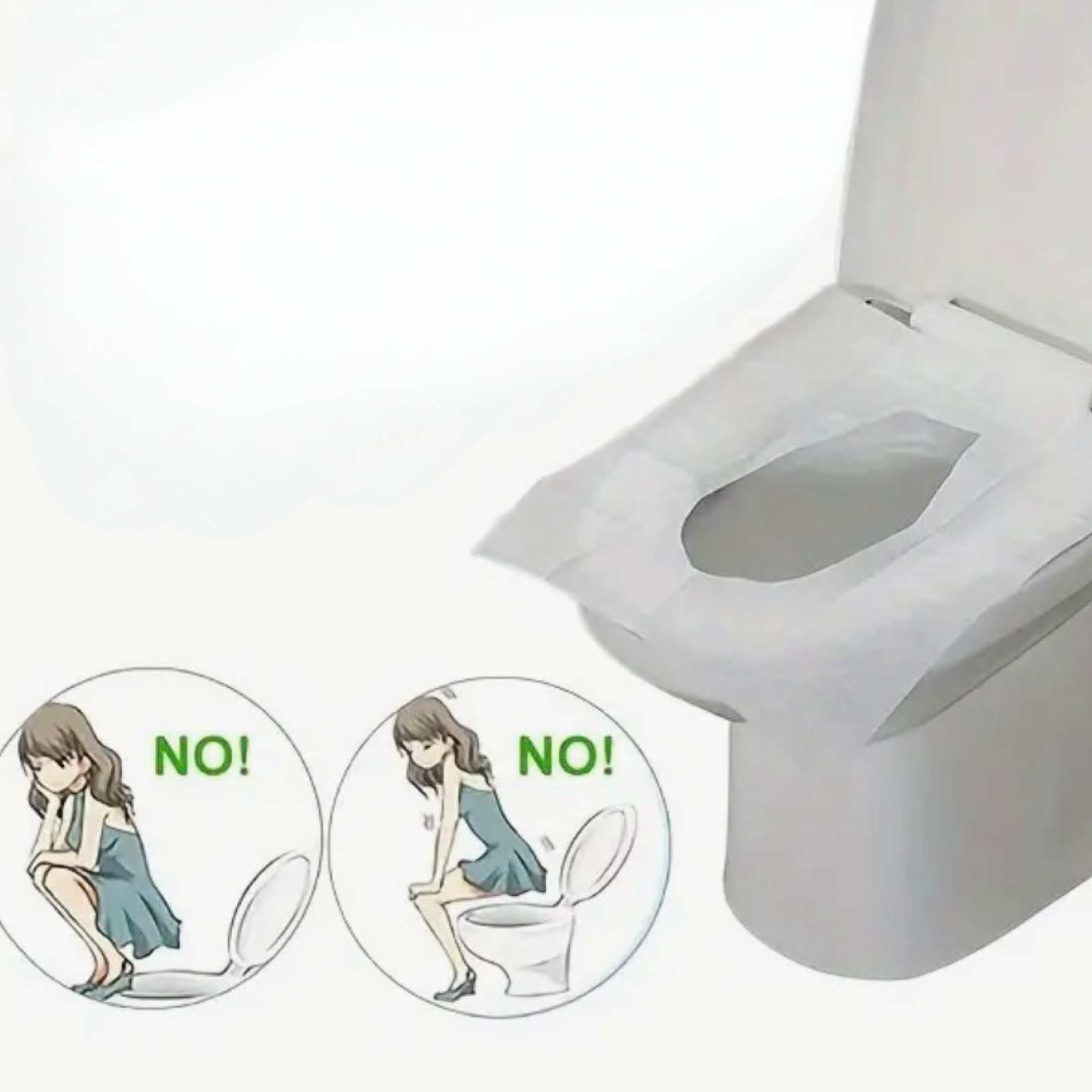 5pc "Sitting Pretty" Flushable Toilet Seat Covers - Hygienic For Public Rest Rooms