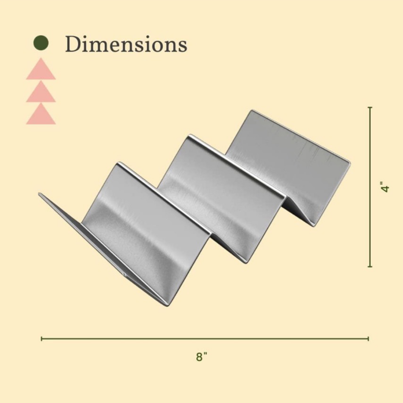4pk Stainless Steel Taco Stand Holders - For 12 Tacos!