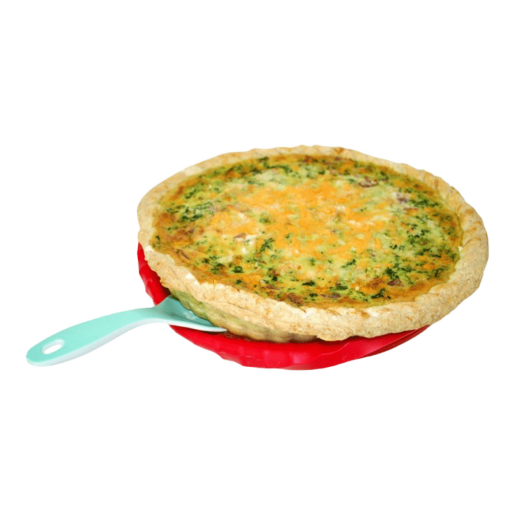 Dough EZ 10" Tempered Glass Bottom Pie Pan - Silicone Easy Remove Top