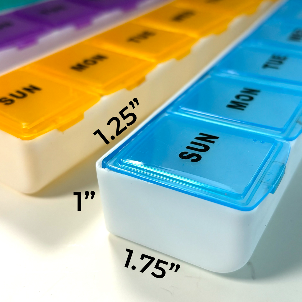 2pk Jumbo 7 Day Weekly Pill Box - Organize Your Medications!