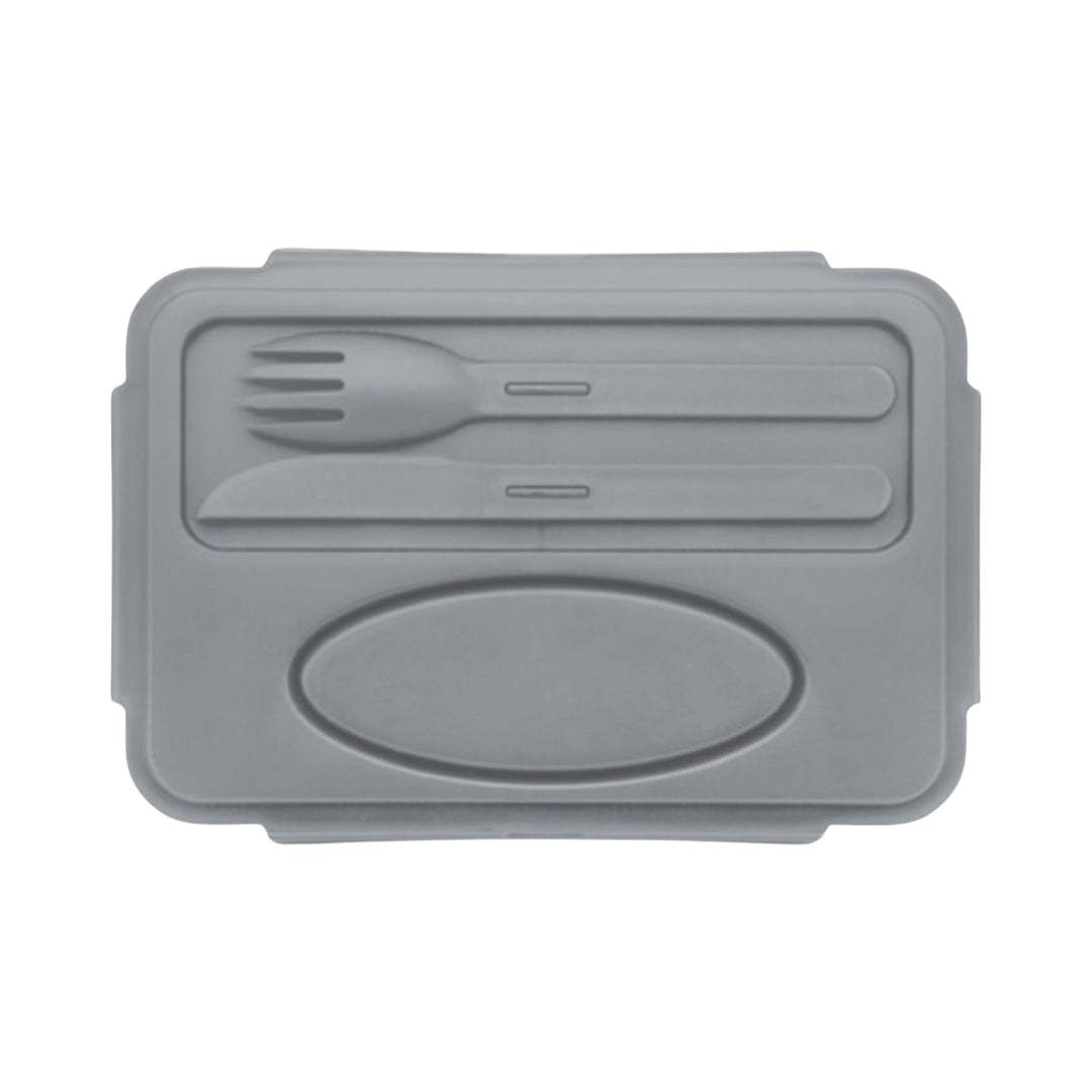 Gray Bento "Pack and Go" Lunch Box--Fork, Knife, and Condiment Compartment!
