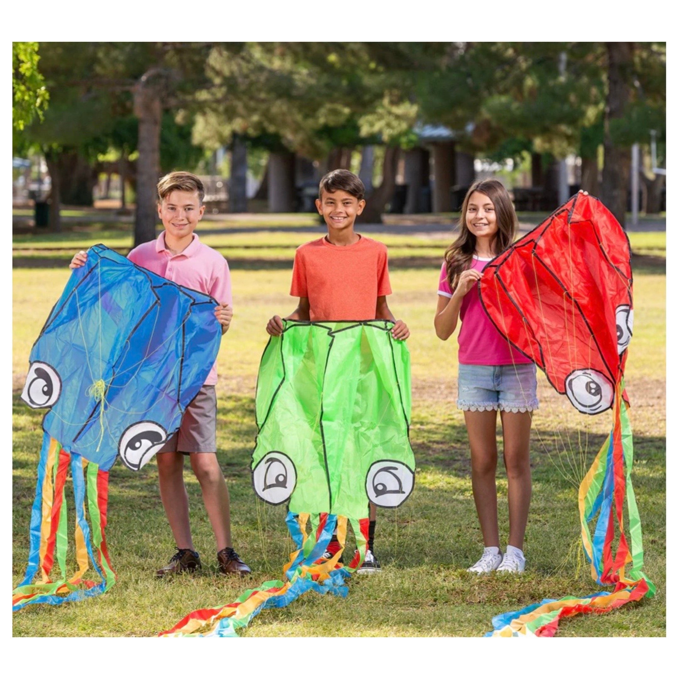 3pk of 15ft Octopus Kites By Joyin - Green, Red & Blue