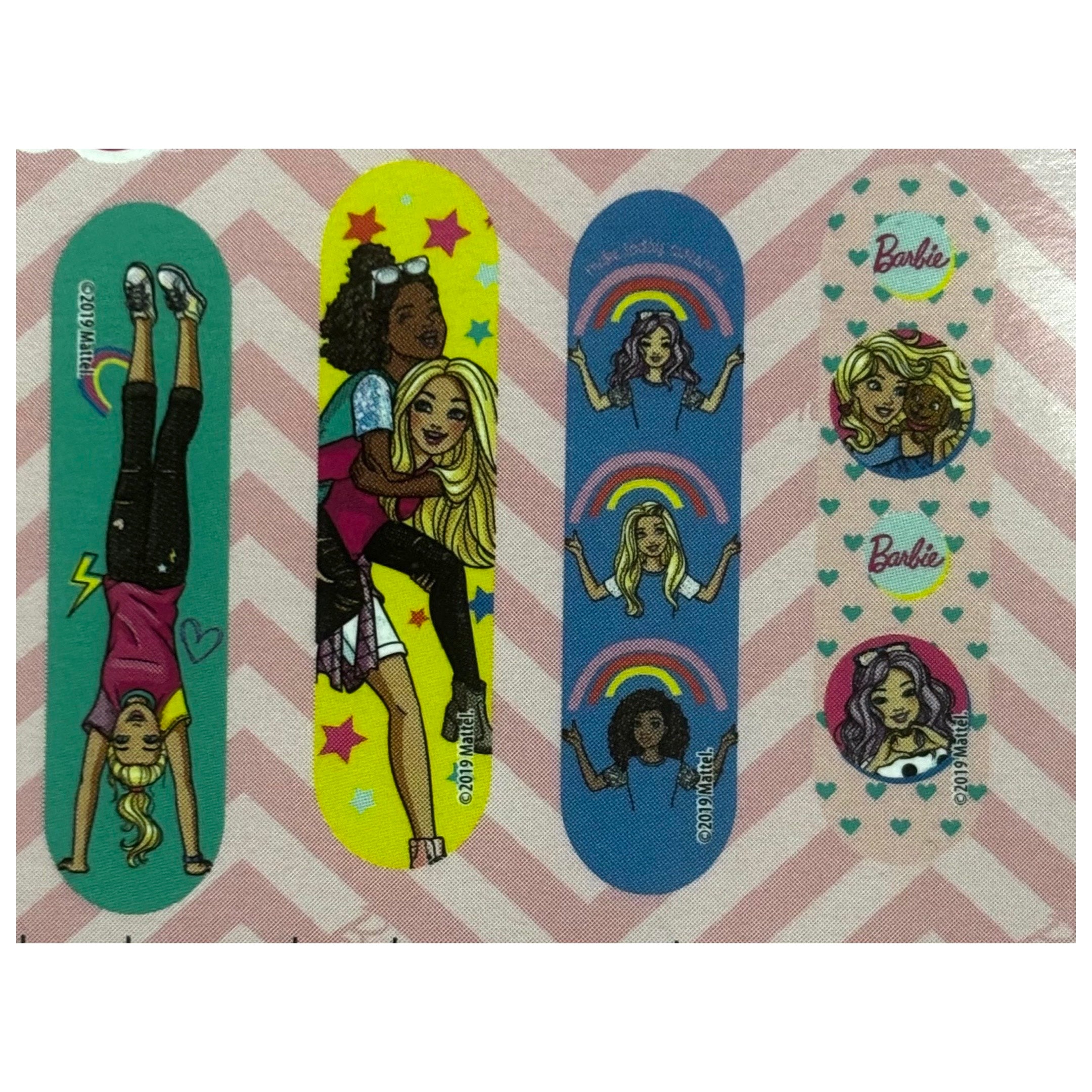 20 Kids Latex Free Adhesive Band-Aids - Hot Wheels & Barbie Bandages For Boo-Boo's