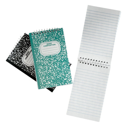 3pk Lined 60pg Pocket Mini Spiral Notebooks, 3" x 5" - Pocket Composition Books