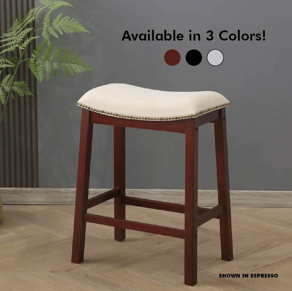 Solid Wood Counter Stool – Choose from 3 colors! SHIPS FREE!
