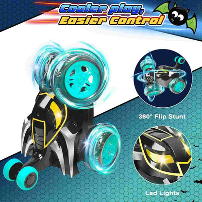 LED RC Stunt Car - 360° Flips, All-Terrain, Rechargeable Remote Control Toy