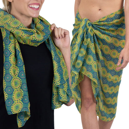 Tickled Pink 70 x 34” Medallion Print Scarf – Light, Semi-Sheer