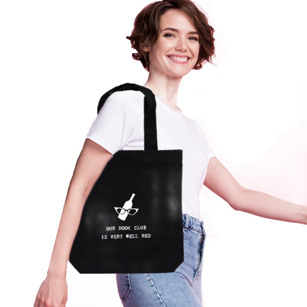 Ganz Funny "Book Club" Large Tote - Cotton Canvas, Snap Closure