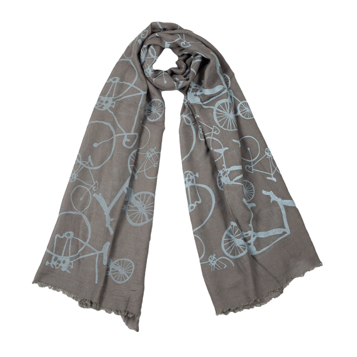 Tickled Pink 70 x 26” Bicycle Print Scarf – Semi-Sheer, Light