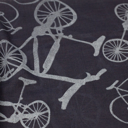 Tickled Pink 70 x 26” Bicycle Print Scarf – Semi-Sheer, Light