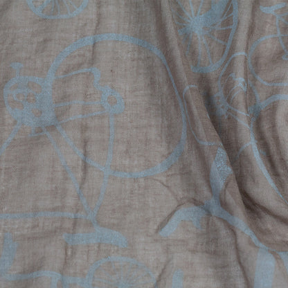 Tickled Pink 70 x 26” Bicycle Print Scarf – Semi-Sheer, Light