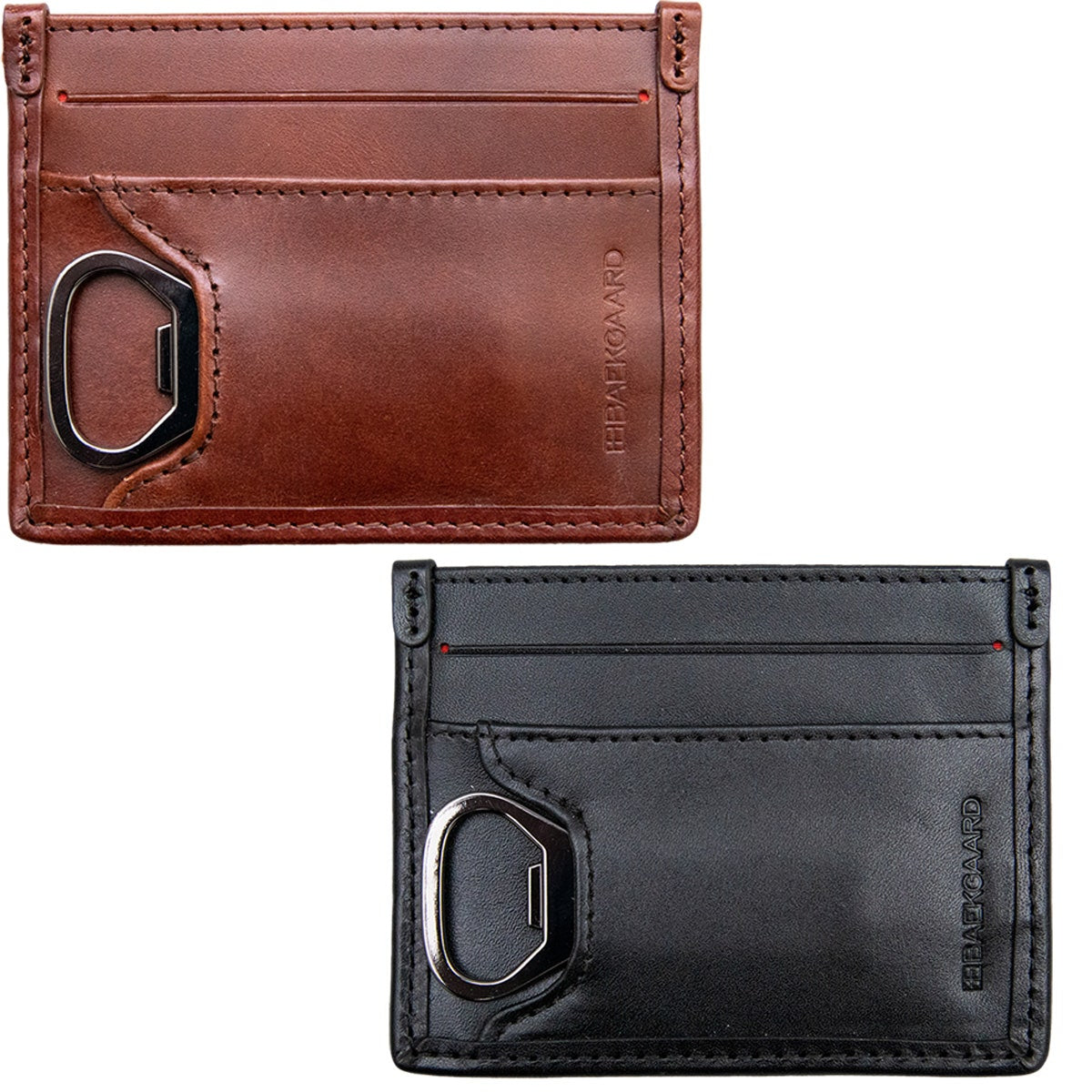 Baekgaard Leather & Canvas Card Case Wallet With Bottle Opener