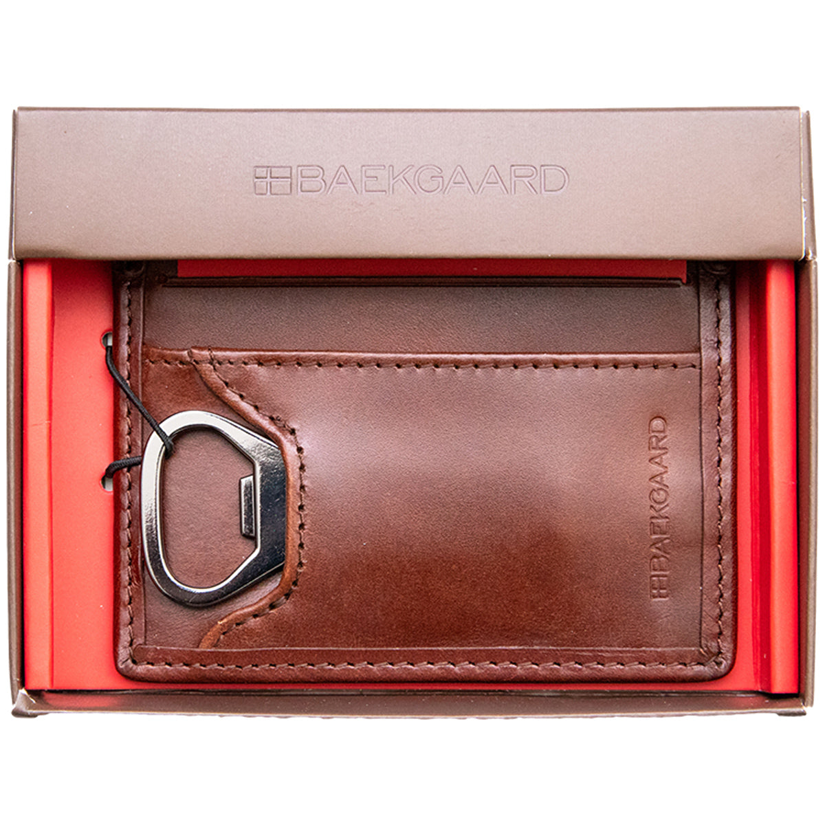 Baekgaard Leather & Canvas Card Case Wallet With Bottle Opener