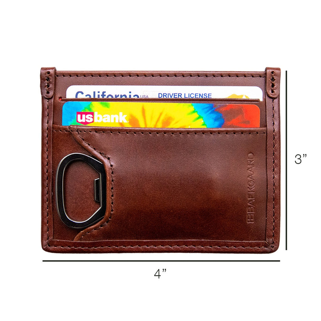 Baekgaard Leather & Canvas Card Case Wallet With Bottle Opener