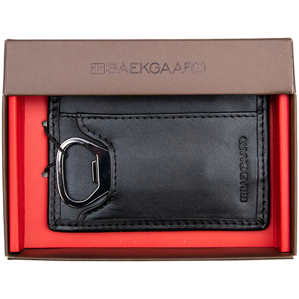 Baekgaard Leather & Canvas Card Case Wallet With Bottle Opener