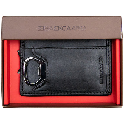 Baekgaard Leather & Canvas Card Case Wallet With Bottle Opener