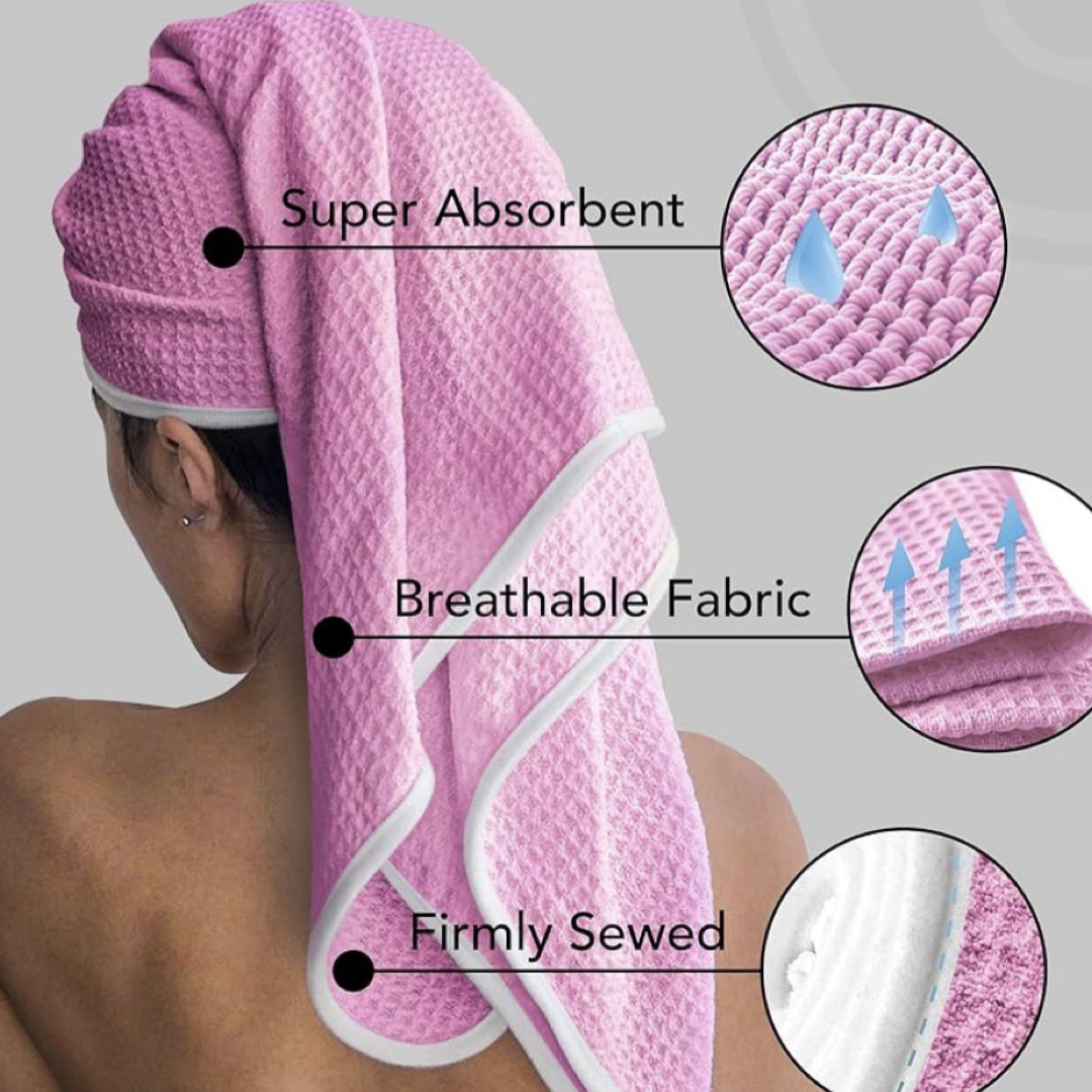 Extra Large 45 x 25 Breathable Hair Wrap Towel - Quick Drying Turban