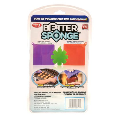 Better Sponge 3pk Flexible Silicone Sponges - Non-Abrasive