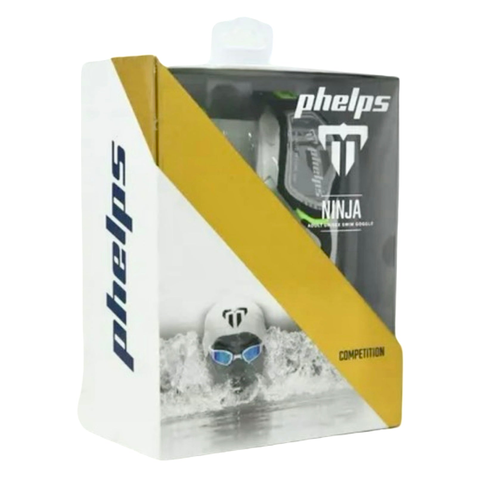 Phelps NINJA Adult Unisex Competition Swim Goggles w/ Storage Pouch