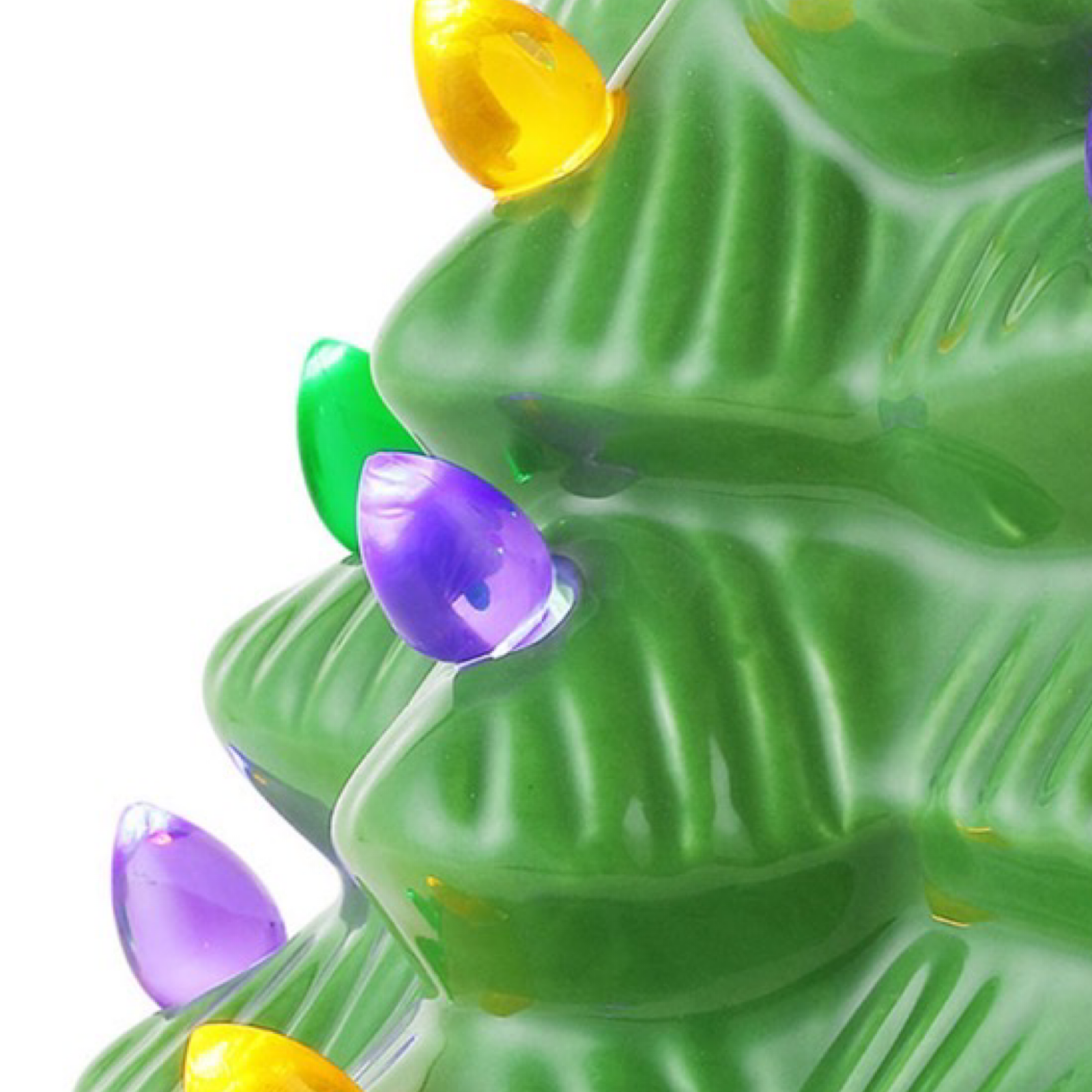 12" Retro Inspired Nostalgic Halloween Ceramic Tree Bat Top w/ LED Lights