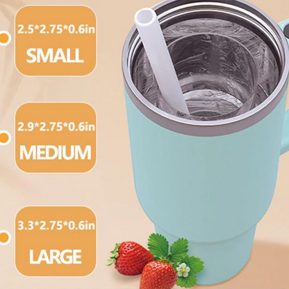 Silicone Ice Cube Tray, Hollow Ice Mold For Stanley Cups & Drinks - w/ Lid