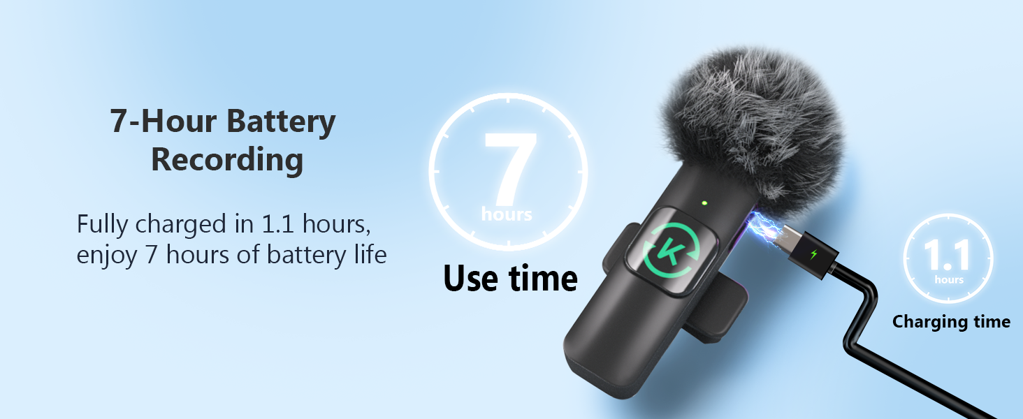 Kingwell Wireless Lavalier Microphones for iPhone – 2-Pack with Noise Cancellation & 7-Hour Battery