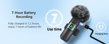 Kingwell Wireless Lavalier Microphones for iPhone – 2-Pack with Noise Cancellation & 7-Hour Battery