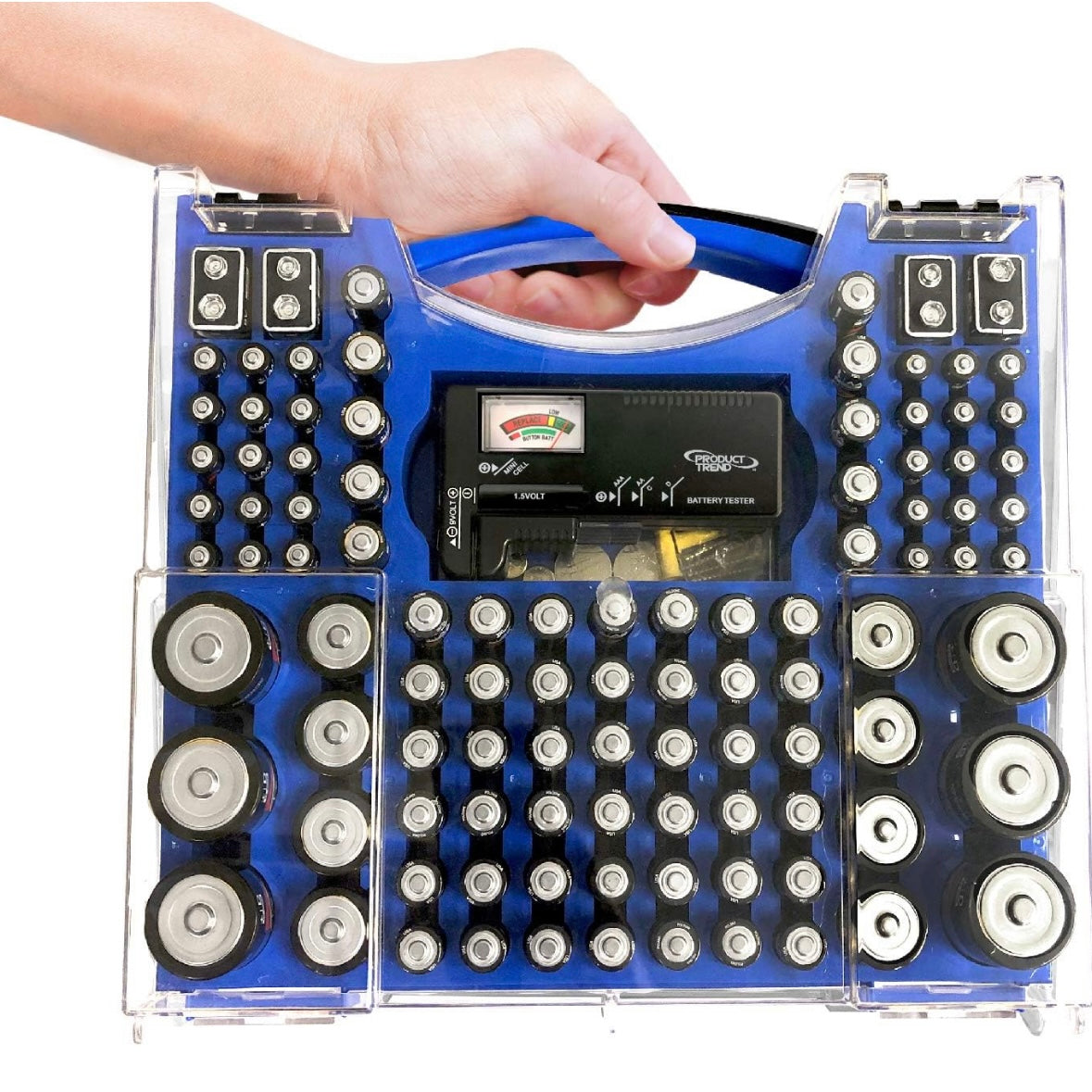 Battery Pro Organizer and Battery Tester, Wall-Mount or Drawer Storage Case