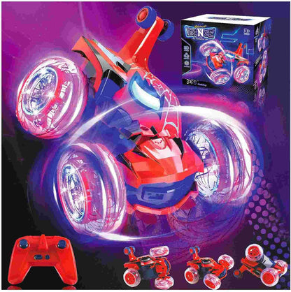 LED RC Stunt Car - 360° Flips, All-Terrain, Rechargeable Remote Control Toy