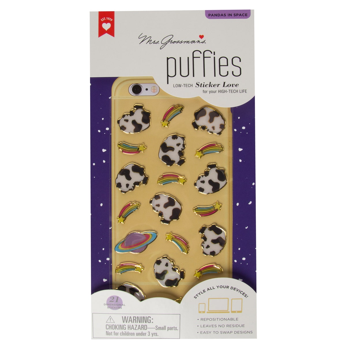 Mrs. Grossman's Metallic Puffy Stickers – Style Tech Devices