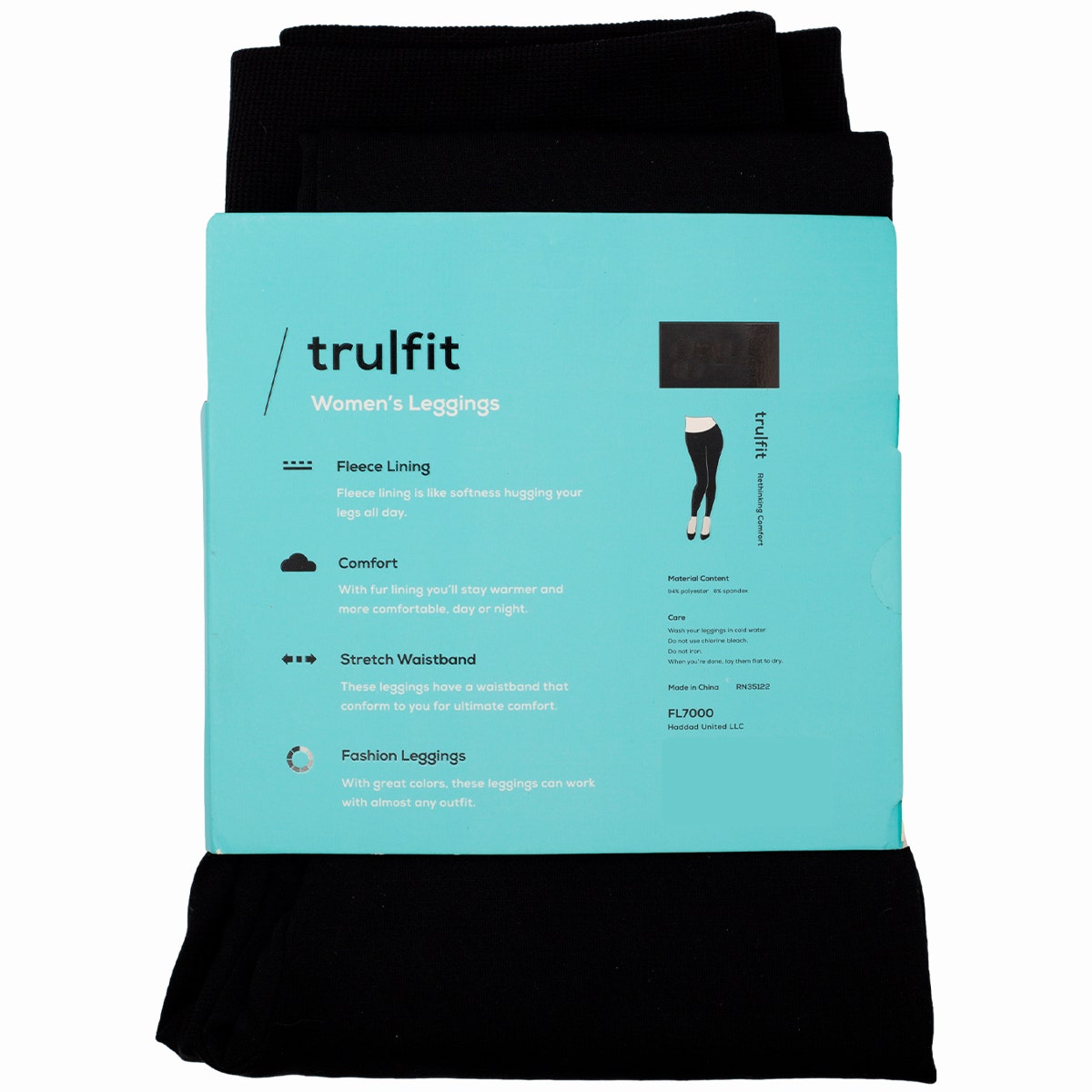 3pk TruFit Women's Fleece-Lined High-Waist Full-Length Leggings