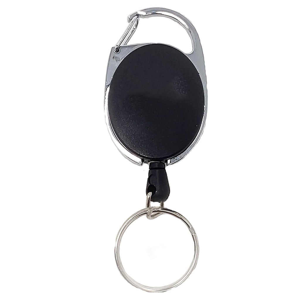 Retractable Carabiner with Belt Clip – Keychain, ID Holder