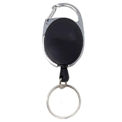 Retractable Carabiner with Belt Clip – Keychain, ID Holder