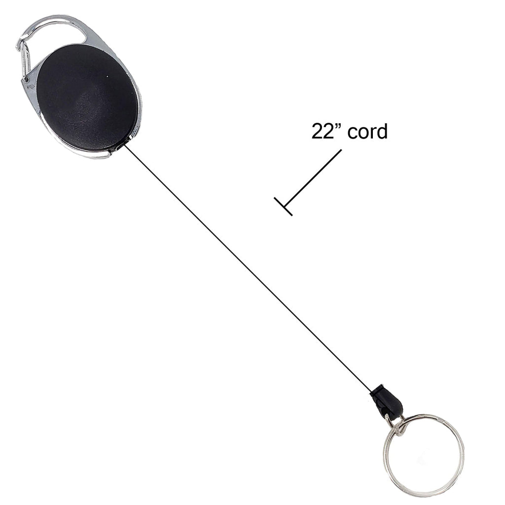 Retractable Carabiner with Belt Clip – Keychain, ID Holder