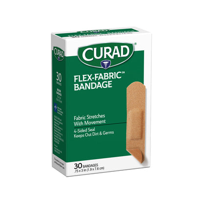 30pk Curad Flex-Fabric Bandages – Comfortable & More Absorbent