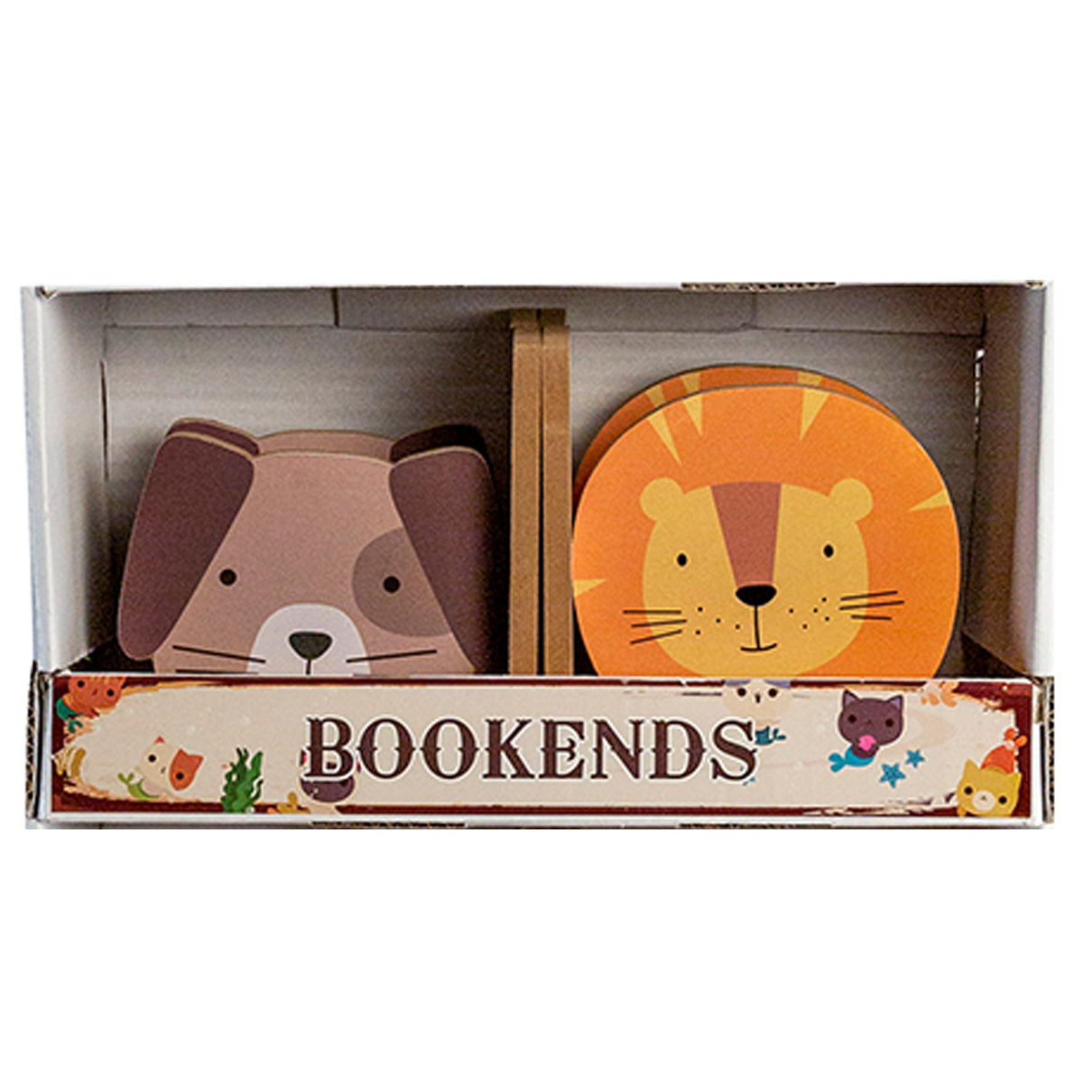Kid's Wooden Animal Bookends for Bedroom, Playroom or Classroom