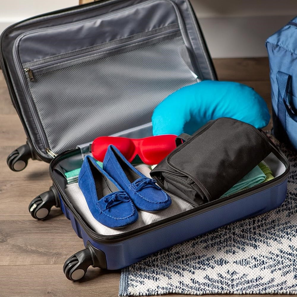 Hanging Roll Up Toiletry Bag w/ 2 Removable Snap-on Bags