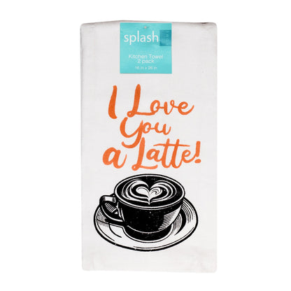 2pk Splash 100% Cotton Kitchen Towels - Fun Designs, Dry Humor!