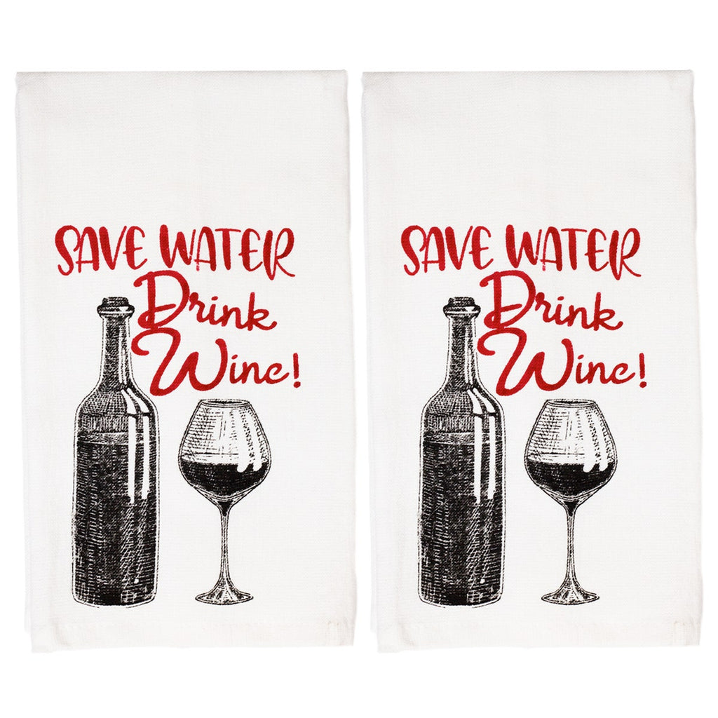 2pk Splash 100% Cotton Kitchen Towels - Fun Designs, Dry Humor!