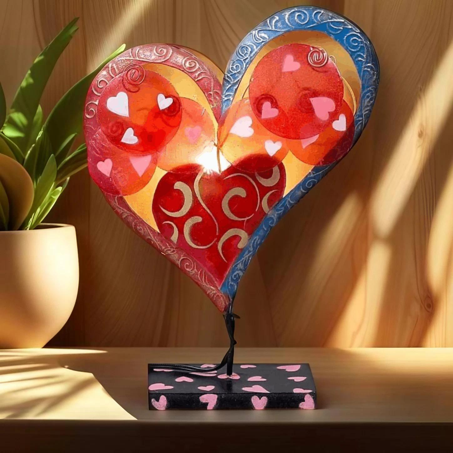 Handmade Heart Mural Lamp - Decorative Capiz Shell Lighting