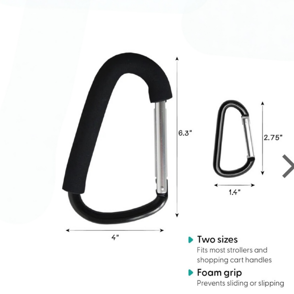 Belle "On The Go" 2pk Stroller Hooks - Large & Medium Carabiner Clips