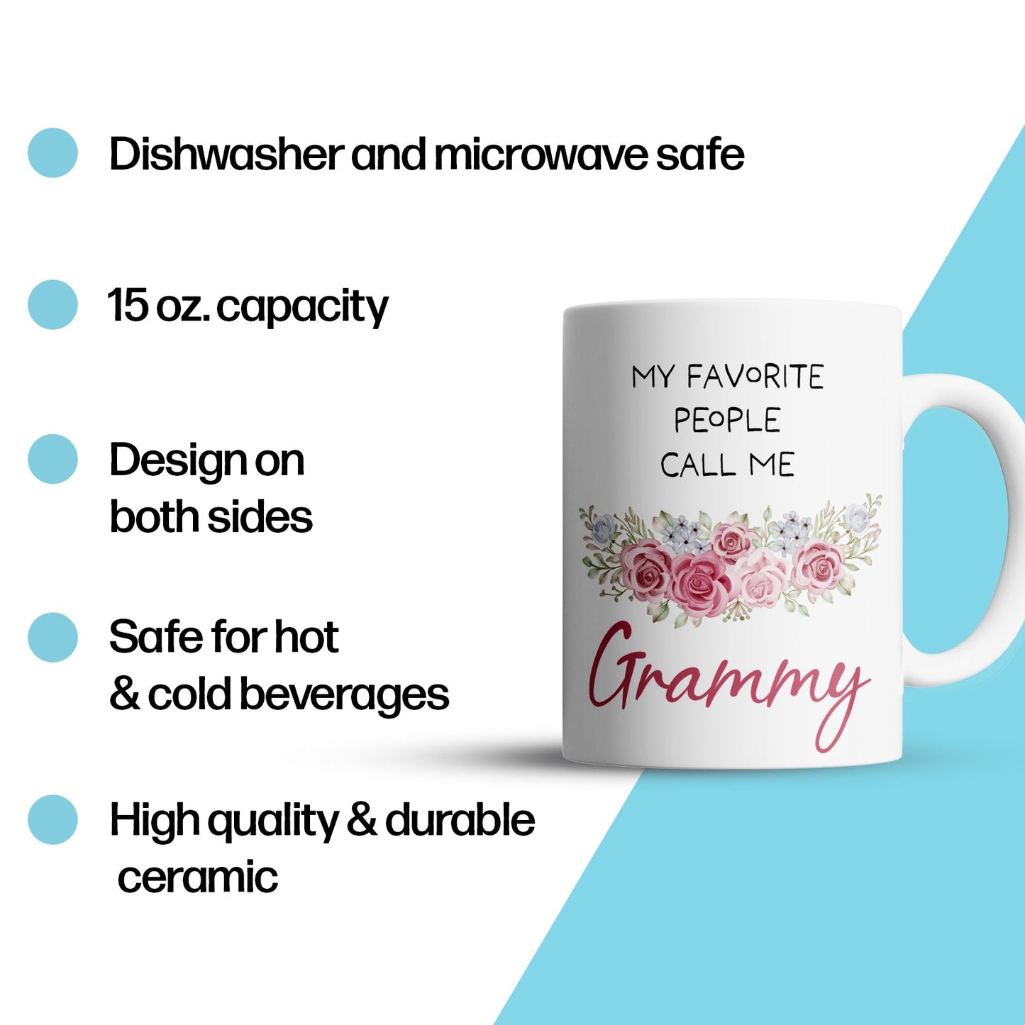 “My Favorite People Call Me” Large 15oz Mug - Cute Gift For Grandma