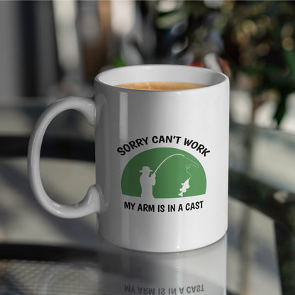 "Arm In A Cast" Large 15oz Mug - Funny Gift for Dad