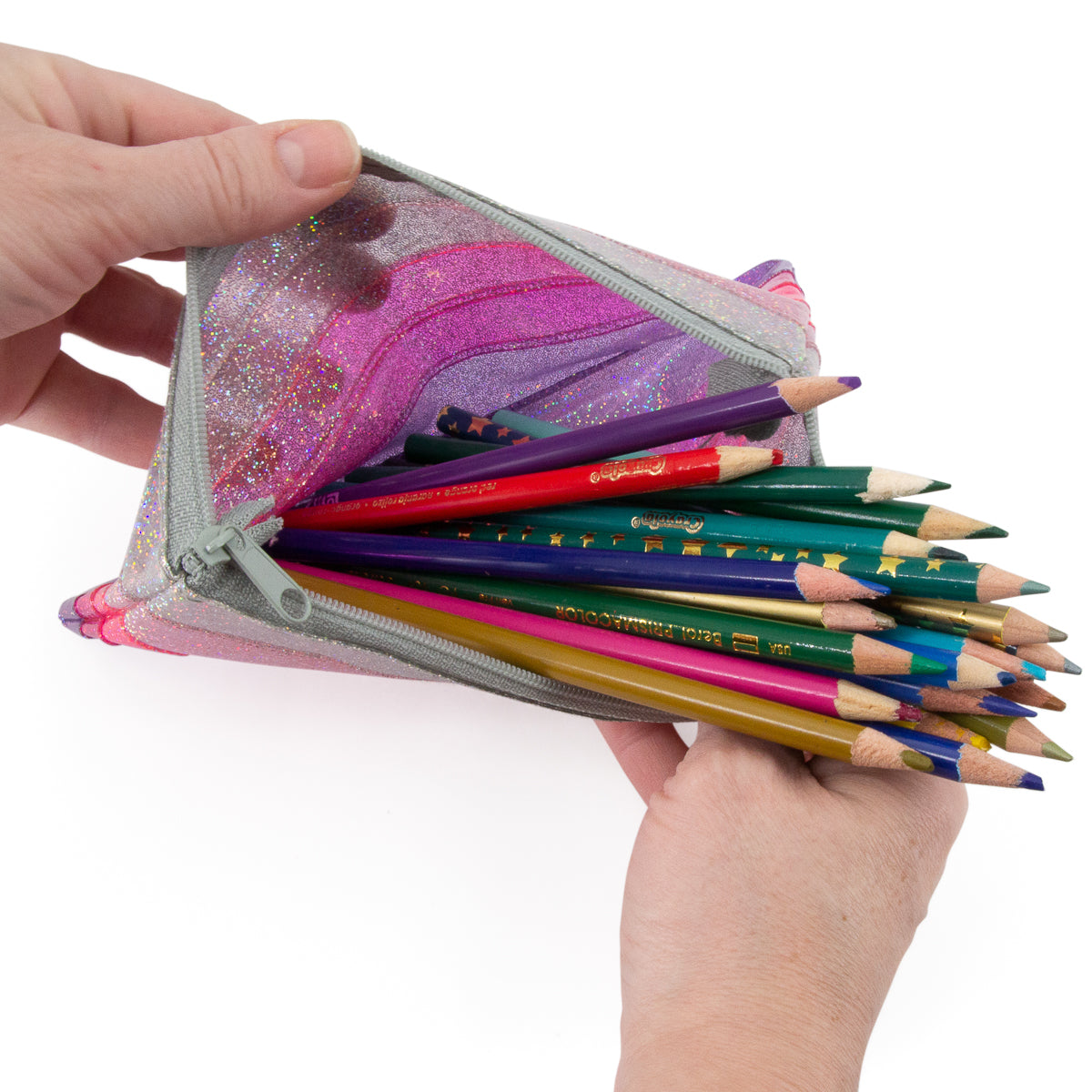 Zipper Pouch Storage For Pens, School Supplies – Glitter Colors!